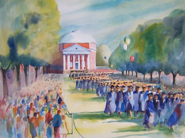 Across the Lawn Lithograph